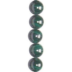 10mm Round gemstone bead Malachite 'AB' 40cm strand