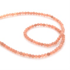 4mm Round gemstone bead Moonstone Orange 40cm strand