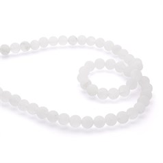 8mm Round gemstone bead Rock Crystal Frosted 40cm strand