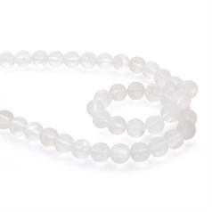 10mm Round gemstone bead Rock Crystal Frosted 40cm strand