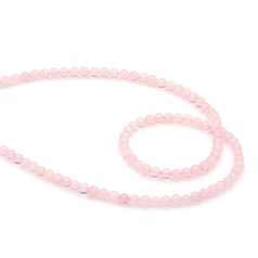 4mm Round gemstone bead Rose Quartz 'A'  Quality 39.3cm strand