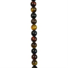 6mm Round gemstone bead Rainbow Tiger Eye  'A' Quality 40cm strand
