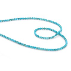 3mm Natural Turquoise Faceted Round 40cm