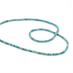 2.5mm Turquoise Faceted Cube Gemstone Beads 40cm Strand