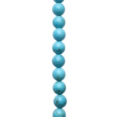 10mm Round Natural Enhanced Turquoise Blue 40cm