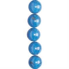 8mm Round gemstone bead Turquoise Natural Enhanced Blue 40cm strand