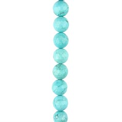 10mm Facet Round bead Chalk Turquoise - Turquoise 39.3cm strand