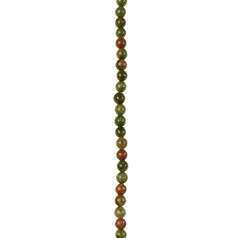 4mm Round gemstone bead Unakite (4-5mm) 40cm strand