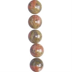 6mm Round gemstone bead Natural Unakite 40cm strand