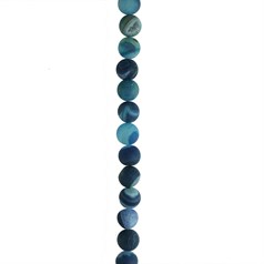 8mm Blue Electroplated Agate with Druzy 40cm