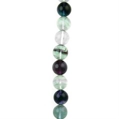 5mm Round gemstone bead Fluorite Rainbow  'AA'  40cm strand