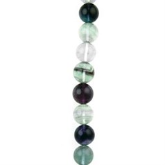 6mm Round gemstone bead Fluorite Rainbow  'AA'  40cm strand
