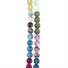 10mm Round gemstone bead Fluorite Colour Banded 'A'  Quality 40cm