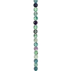 10mm Facet Round gemstone bead Rainbow Fluorite 'A'  Quality  39.3cm strand