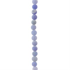 6mm Round gemstone bead  Frosted Cracked Agate Blue (Dyed)  40cm strand