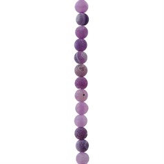 6mm Round gemstone bead  Frosted Cracked Agate Purple (Dyed)  40cm strand