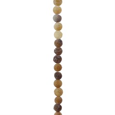 6mm Round gemstone bead  Frosted Cracked Agate Coffee (Dyed) 40cm strand