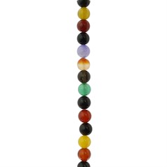 6mm Round gemstone bead Mixed Colour Agate (Dyed)  40cm strand