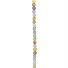4mm Round gemstone bead Mixed Colour Crackle Quartz (Dyed)  40cm strand