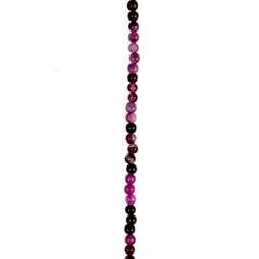 4mm Round gemstone bead Banded Agate Fuchsia (Dyed)  40cm strand