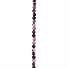 4mm Round gemstone bead Banded Agate Multi Colour (Dyed) 40cm strand