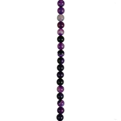 6mm Round gemstone bead Banded Agate Purple (Dyed)  40cm strand