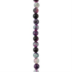 6mm Round gemstone bead Banded Agate Multi Colour (Dyed)  40cm strand