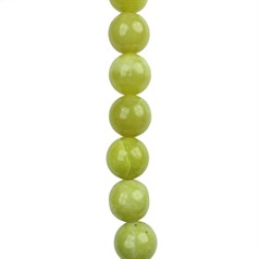 14mm Round gemstone bead Lemon Onyx/Agate 40cm strand