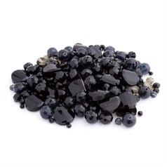 BLACK Bargain Bag of Assorted Glass Beads  (500gram) NETT