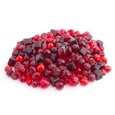 RED Bargain Bag of Assorted Glass Beads  (500gram) NETT