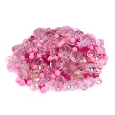 PINK Bargain Bag of Assorted Glass Beads  (500gram) NETT