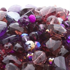 PURPLE Bargain Bag of Assorted Glass Beads  (500gram) NETT