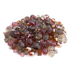SMOKEY/BROWN Bargain Bag of Assorted Glass Beads  (500gram) NETT