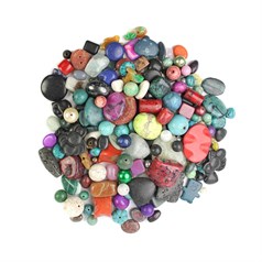 Bargain Bag of Beads Including Glass, Pearl, Gemstone & More (1 Kg) NETT