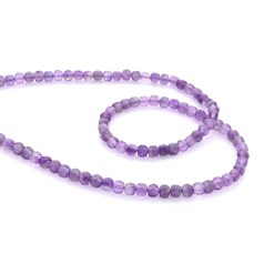 Amethyst 5mm Faceted Cube  Gemstone Beads 40cm Strand