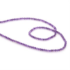 3mm Amethyst Faceted Bicone Gemstone Beads 40cm Strand