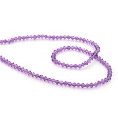 4mm Amethyst Faceted Bicone Gemstone Beads 40cm Strand