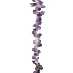 Natural Amethyst 'A' Quality Rough Point Beads Top Drilled 40cm