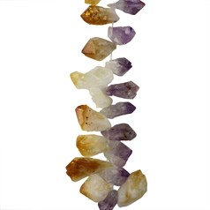 Natural Amethyst & Citrine 'A Quality Rough Points approx 30x15mm T/D 20cm