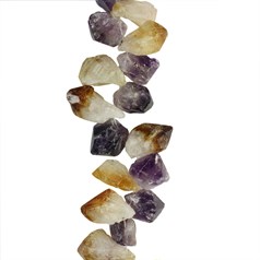 Natural Amethyst & Citrine 'A' Quality Rough Point  Top Drilled 40cm