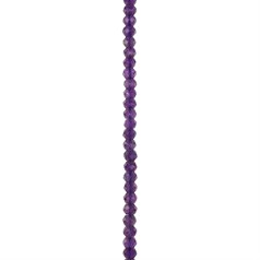 Amethyst 'A' Quality 4mm Faceted Button 40cm Strand