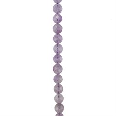 8mm Facet Round gemstone bead Lavender Amethyst 'A'  Quality 39.3cm strand
