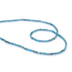 3mm Blue Apatite Faceted Bicone Gemstone Beads 40cm Strand