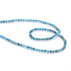 4mm Blue Apatite Faceted Bicone Gemstone Beads 40cm Strand