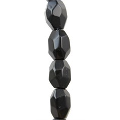 Tumbled Facet gemstone beads Black Onyx 40cm