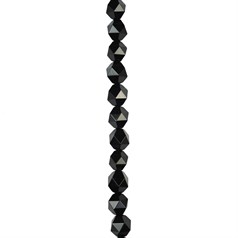 8mm Triangulate Gemstone Faceted Beads Black Agate 40cm