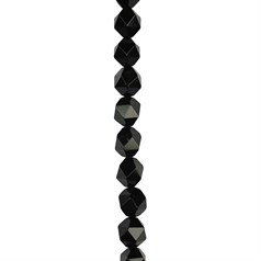 10mm Triangulate Gemstone Faceted Beads Black Agate 40cm