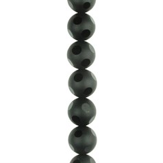 8mm Facet Round gemstone bead Black Onyx / Agate A Grade 39.3cm strand