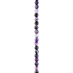 8mm Facet Bead Purple Banded Agate 40cm Strand