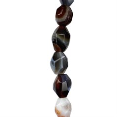 Tumbled Facet gemstone beads Botswana Agate 14/16 x 18/22mm 40cm
